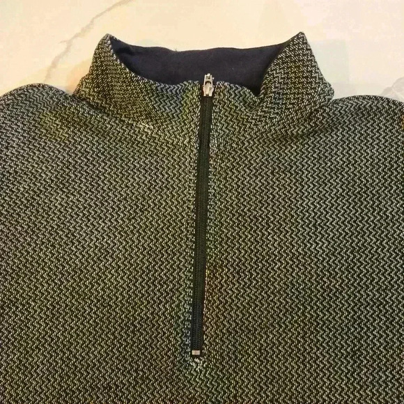 Tommy Bahama Mens 1/4 Zip Pullover Chevron Sweater Black Size Large - Picture 6 of 10